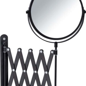 Černé nástěnné kosmetické zrcadlo s teleskopickým držákem Wenko Exclusive. Nejlepší citáty o lásce