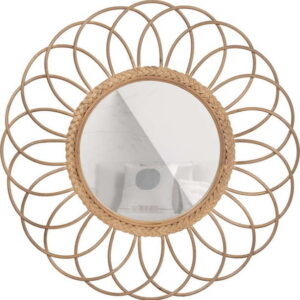 Nástěnné zrcadlo s bambusovým rámem ø 59 cm Flores – Basiclabel. Nejlepší citáty o lásce