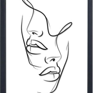 Skleněný obraz v černém rámu Vavien Artwork Faces