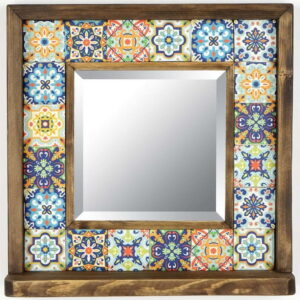 Nástěnné zrcadlo s poličkou s rámem z kamene 32.5x33 cm – Wallity. Nejlepší citáty o lásce
